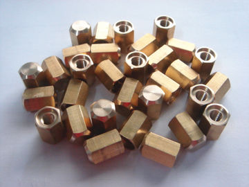 Précision faite sur commande de commande numérique par ordinateur de laiton usinant, pièces de rotation de laiton de bague hexagonale de commande numérique par ordinateur