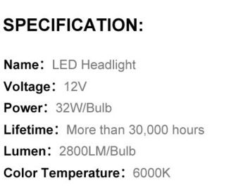 Automobile/pièces de rechange automatiques de H1 LED du phare 32W 2800LM 6000K de phares de blanc