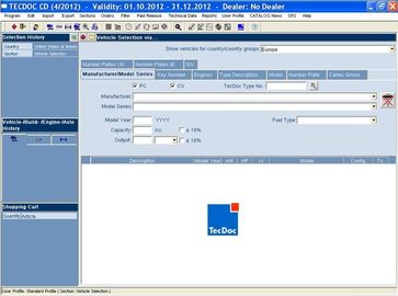Logiciel diagnostics des véhicules à moteur du catalogue 04/2012 de pièces de rechange de Tecdoc Tec.Doc CPE